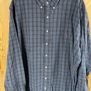 Ralph Lauren Gray and Burgundy Checkered Shirt